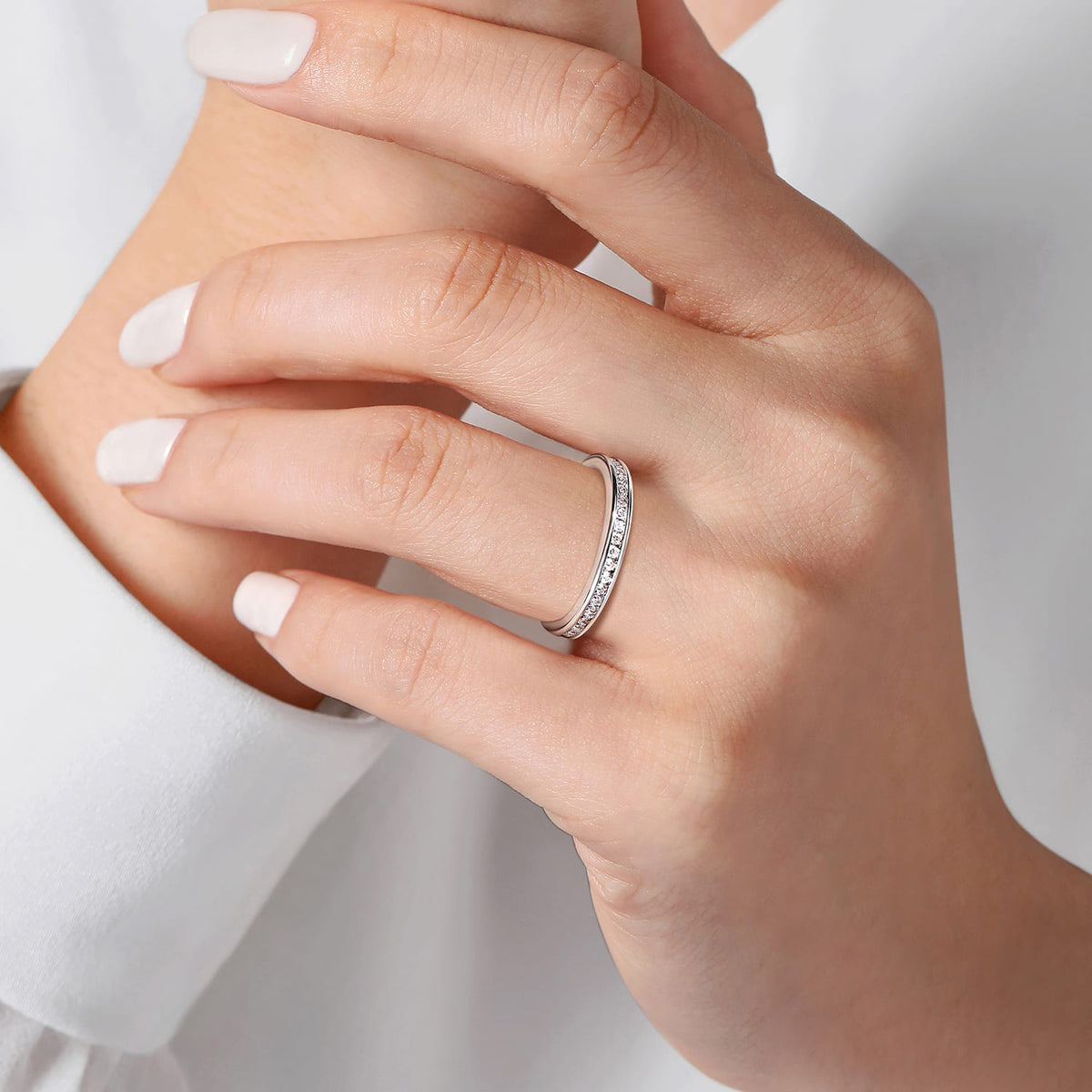 Platinum Channel Classic Diamond Ring Wedding Band — Gabriel & Co. AN7578PT4JJ