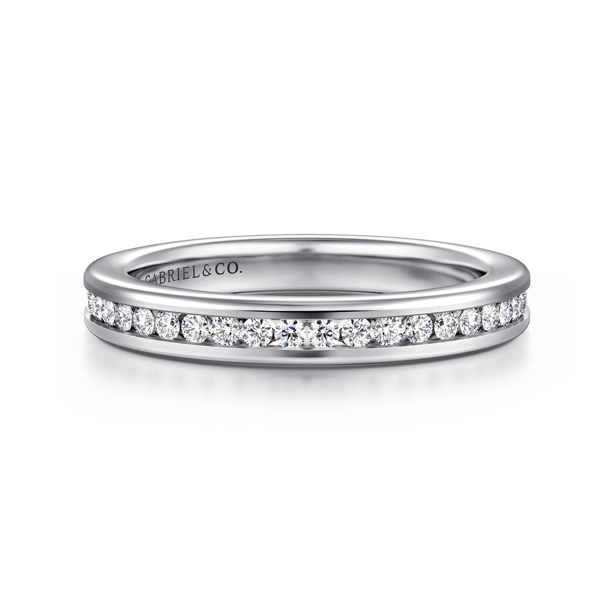 14K White Gold Channel Set Diamond Wedding Band — Gabriel & Co. AN7578W44JJ