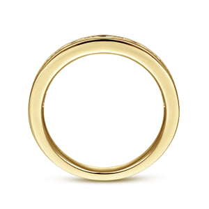 14K Yellow Gold Channel Set Black Diamond Wedding Band - 0.25 ct — Gabriel & Co. AN7578Y4JBD