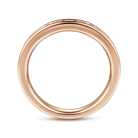 14K Rose Gold Channel Set Diamond Wedding Band — Gabriel & Co. AN7580K44JJ