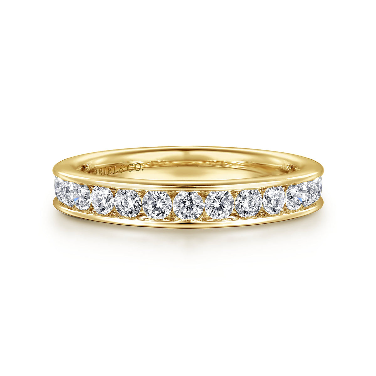 14K Yellow Gold Channel Set Diamond Wedding Band — Gabriel & Co. AN7580Y44JJ