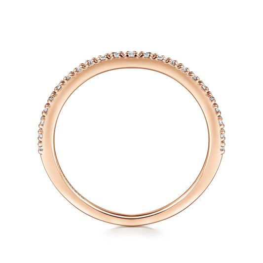 14K Rose Gold Prong Set Diamond Wedding Band — Gabriel & Co. AN7650K44JJ