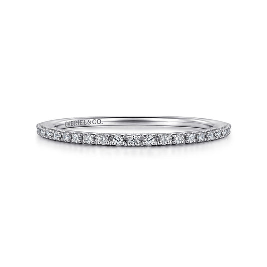 14K White Gold Prong Set Diamond Wedding Band — Gabriel & Co. AN7650W44JJ