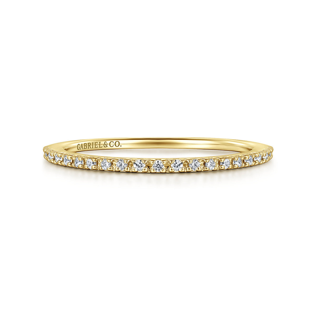 14K Yellow Gold Prong Set Diamond Wedding Band — Gabriel & Co. AN7650Y44JJ
