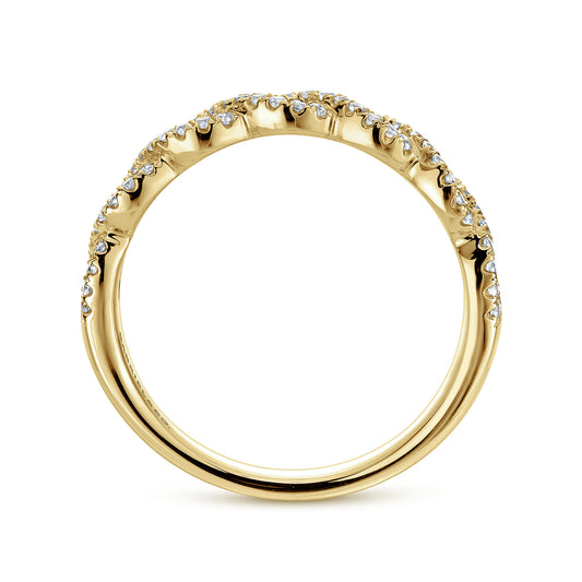 14K Yellow Gold Twisted Diamond Anniversary Band — Gabriel & Co. AN8261Y44JJ