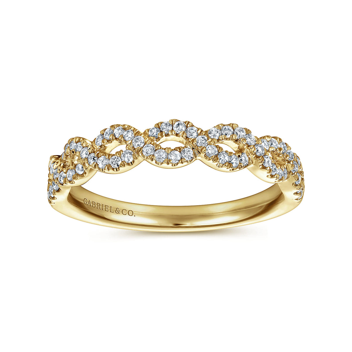 14K Yellow Gold Twisted Diamond Anniversary Band — Gabriel & Co. AN8261Y44JJ