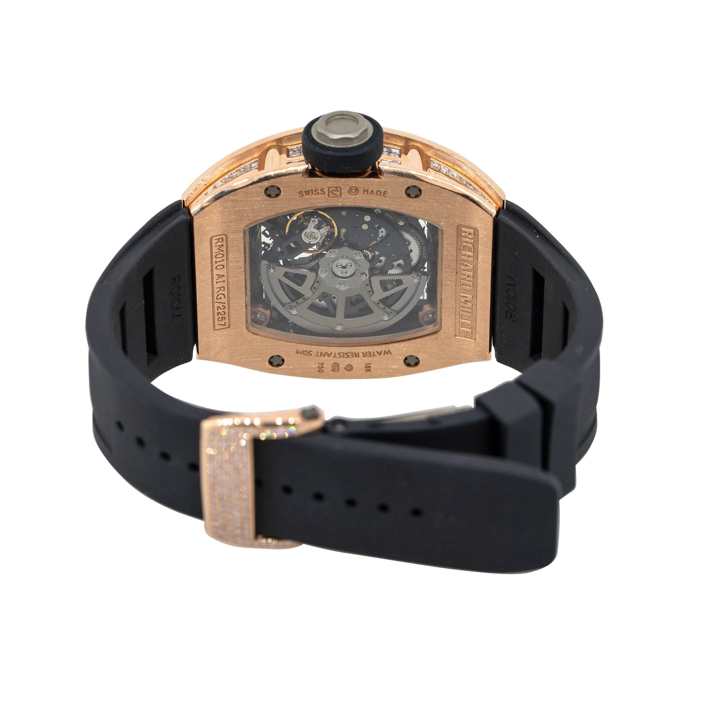 Aftermarket Richard Mille RM010 18k Rose Gold Diamond Pave Watch