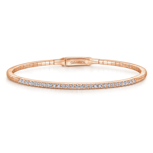 14K Rose Gold Diamond Bangle — Gabriel & Co. BG3716-62K45JJ