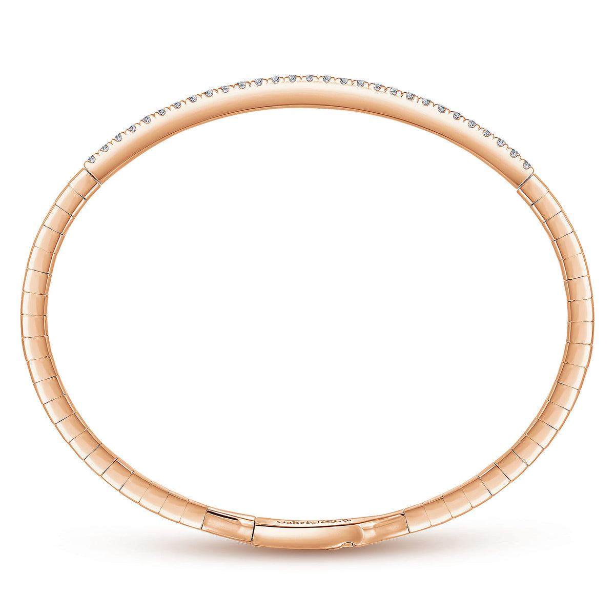 14K Rose Gold Diamond Bangle — Gabriel & Co. BG3716-62K45JJ