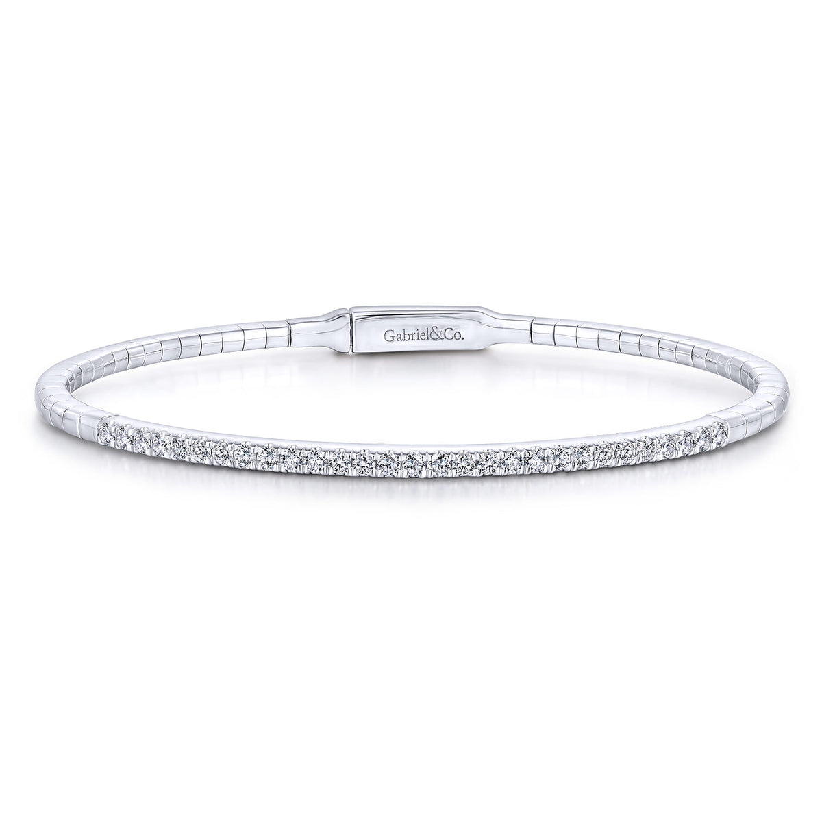 14K White Gold Diamond Bangle — Gabriel & Co. BG3716-62W45JJ