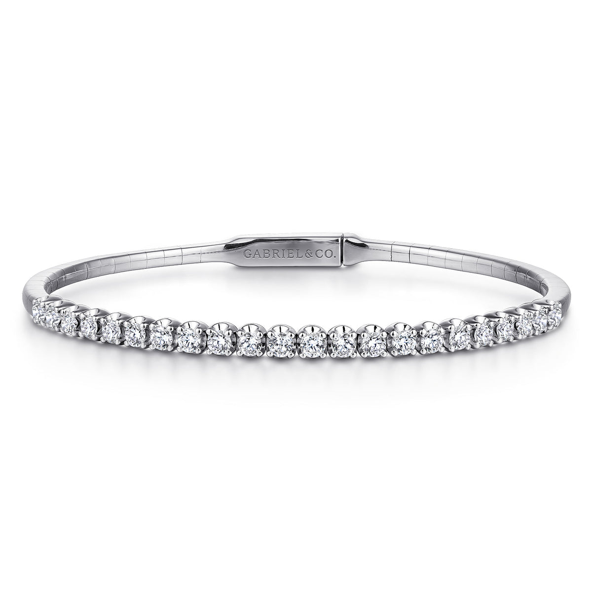 14K White Gold Diamond Bangle — Gabriel & Co. BG3975-65W45JJ