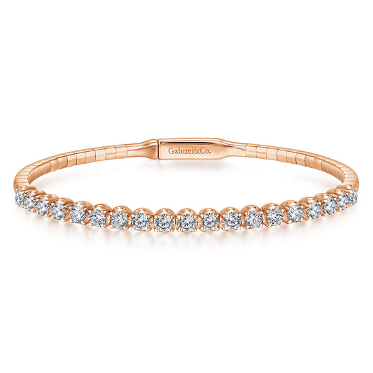 14K Rose Gold Diamond Bangle — Gabriel & Co. BG3976-65K45JJ