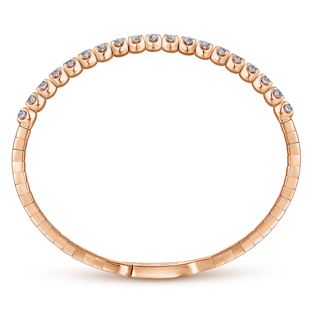 14K Rose Gold Diamond Bangle — Gabriel & Co. BG3976-65K45JJ