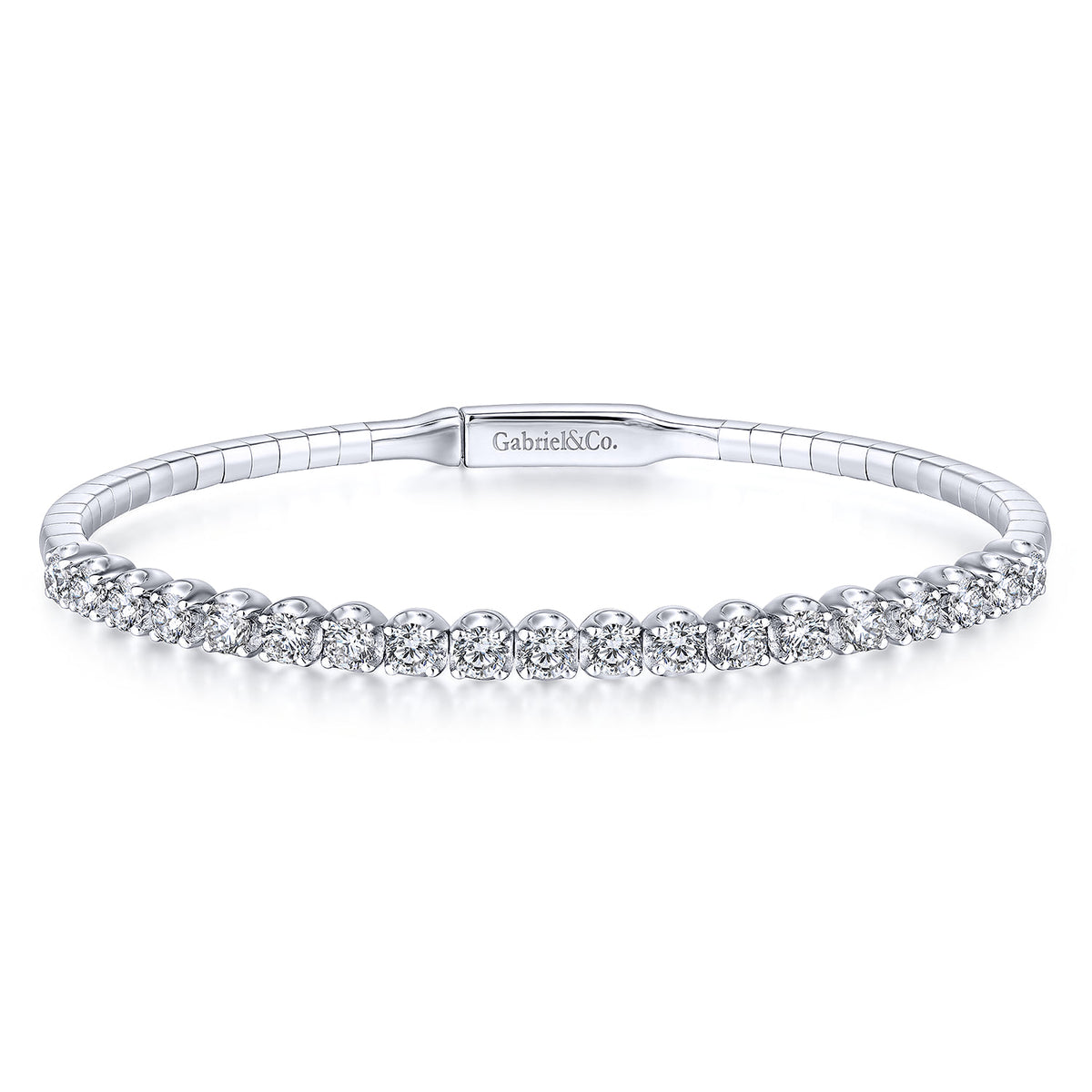14K White Gold Diamond Bangle — Gabriel & Co. BG3976-65W45JJ