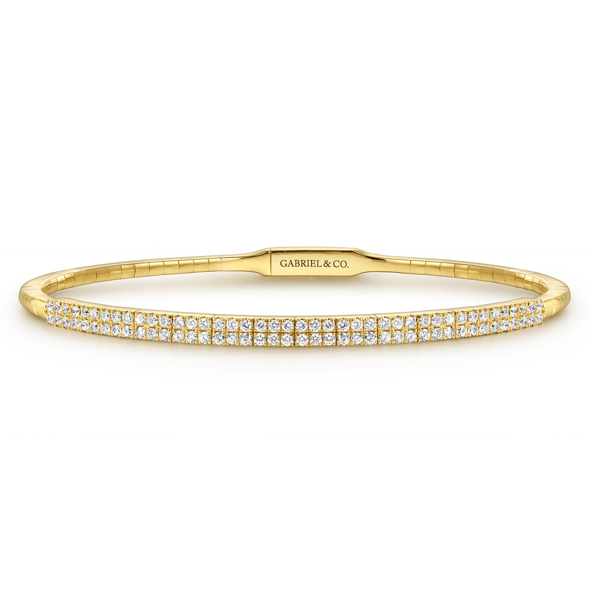 Closed Bangle Bracelet 14K Yellow Gold Diamond 0.75ct — Gabriel & Co. BG4009-62Y45JJ