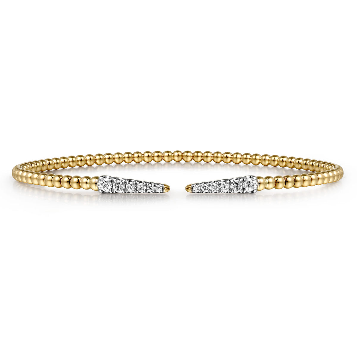 14K Yellow Gold Bujukan Diamond Spikes Split Bangle — Gabriel & Co. BG4216-6Y45JJ
