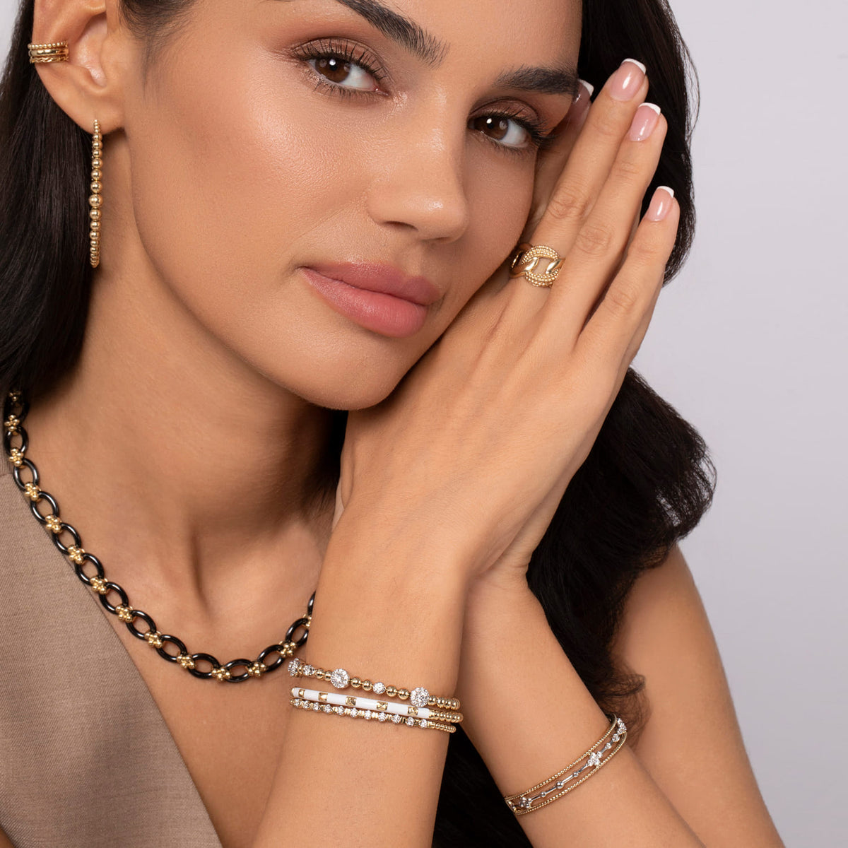 14K Yellow Gold Bujukan Diamond Bangle — Gabriel & Co. BG4228-62Y45JJ