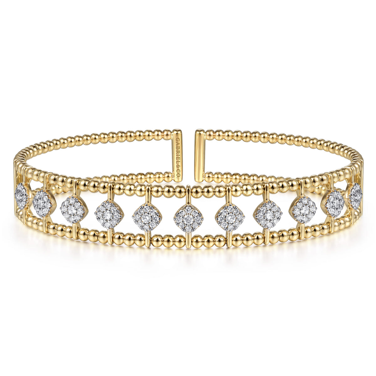 14K Yellow Gold Bujukan Diamond Cuff Bangle — Gabriel & Co. BG4232-6Y45JJ