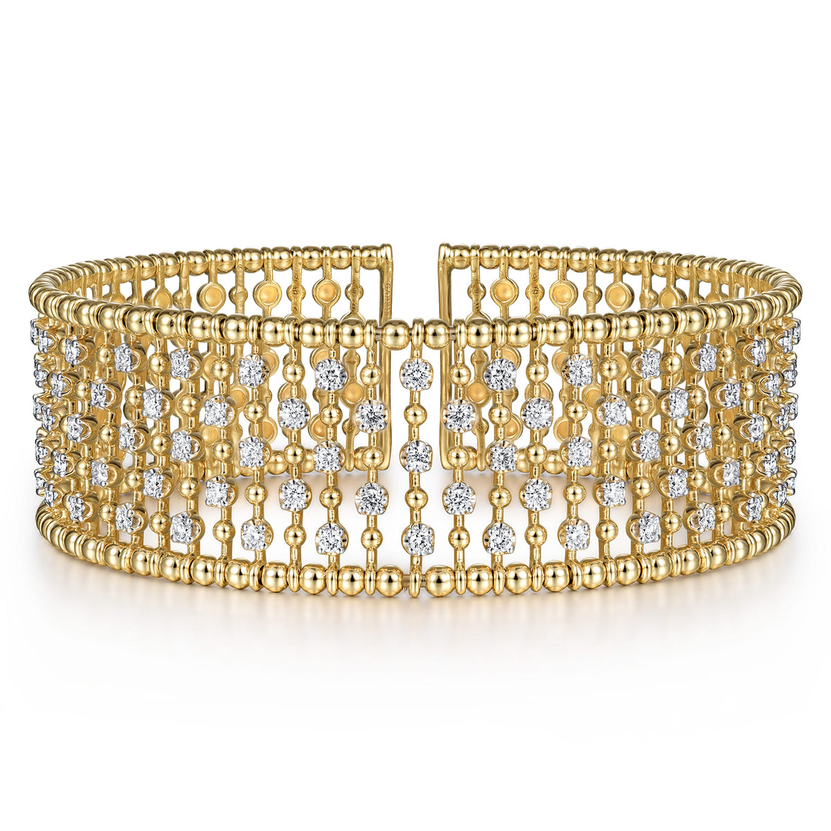 14K Yellow Gold Diamond Bangle — Gabriel & Co. BG4285-62Y45JJ