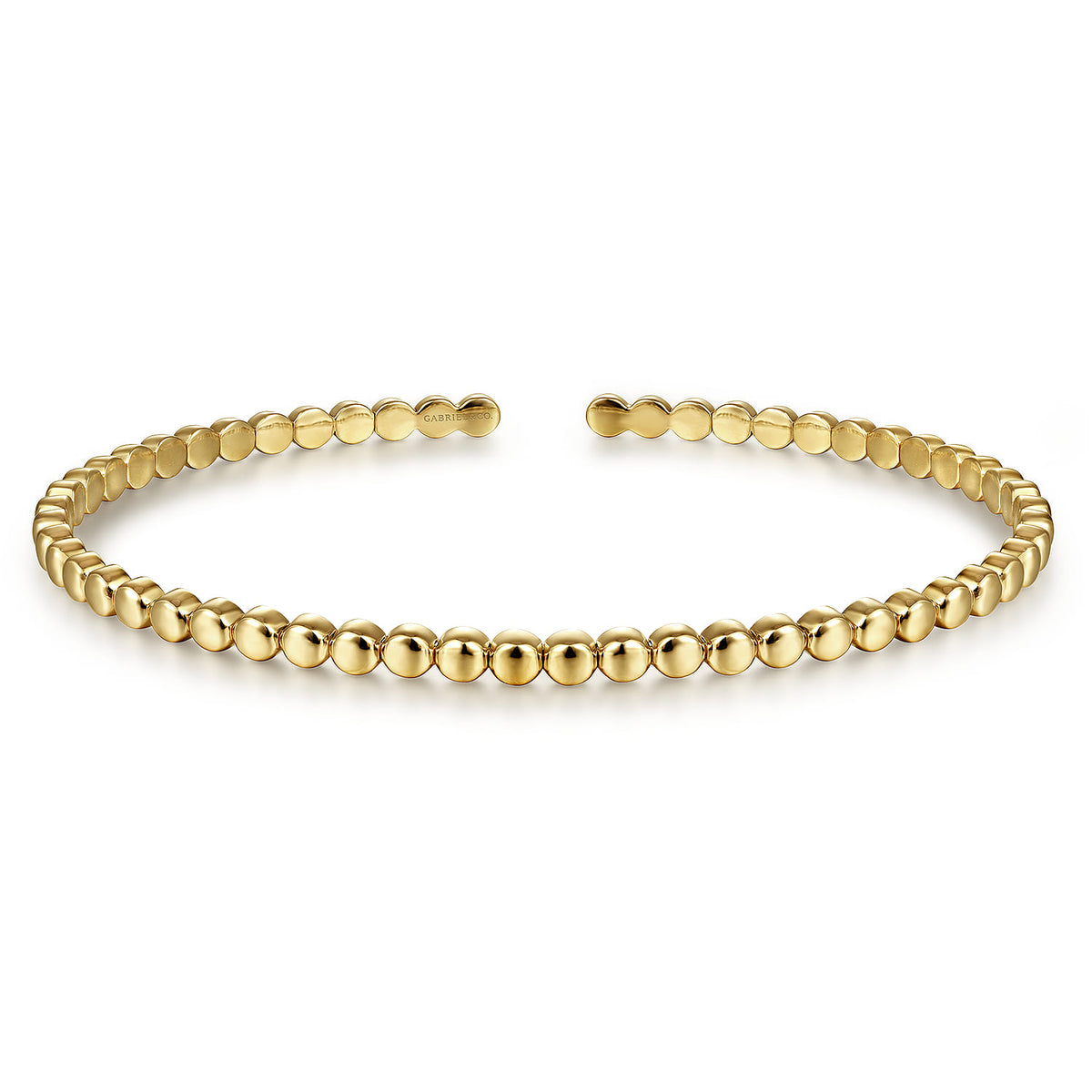 14K Yellow Gold Beaded Cuff Bracelet — Gabriel & Co. BG4293-65Y4JJJ