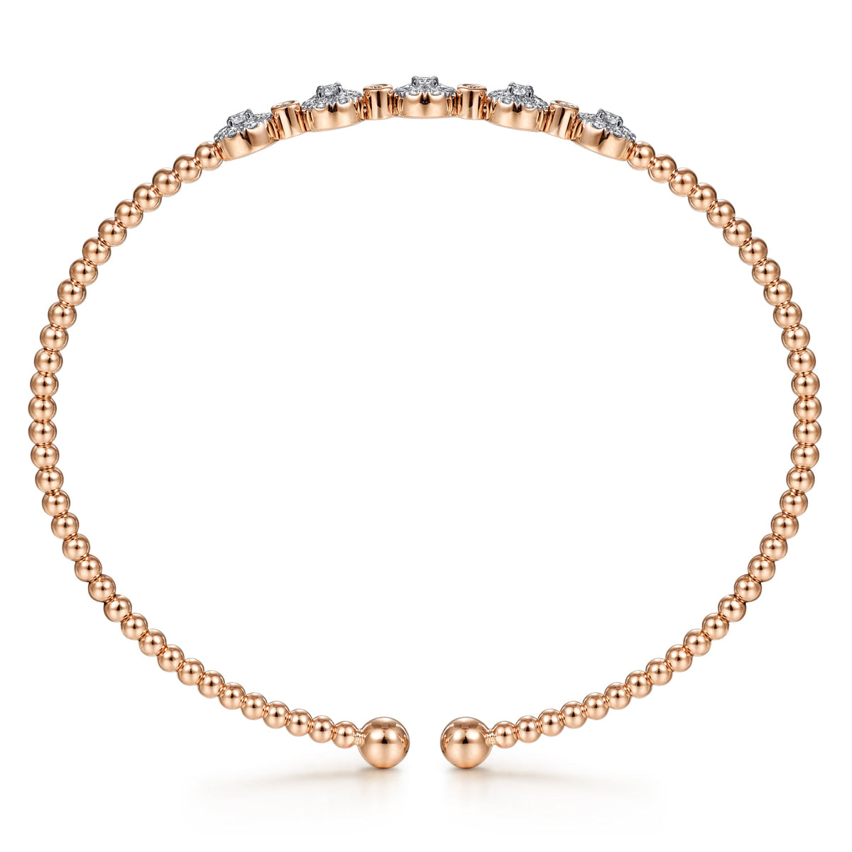 14K Rose Gold Bujukan Diamond Split Bangle — Gabriel & Co. BG4335-6K45JJ