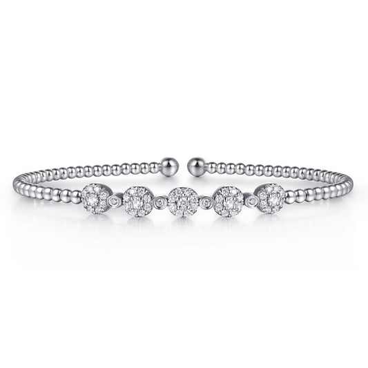 14K White Gold Bujukan Diamond Split Bangle — Gabriel & Co. BG4335-6W45JJ