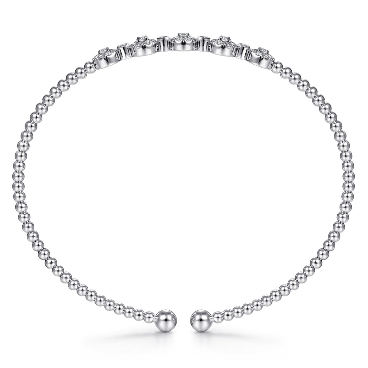 14K White Gold Bujukan Diamond Split Bangle — Gabriel & Co. BG4335-6W45JJ