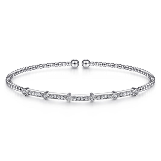 14K White Gold Diamond Bangle — Gabriel & Co. BG4337-6W45JJ
