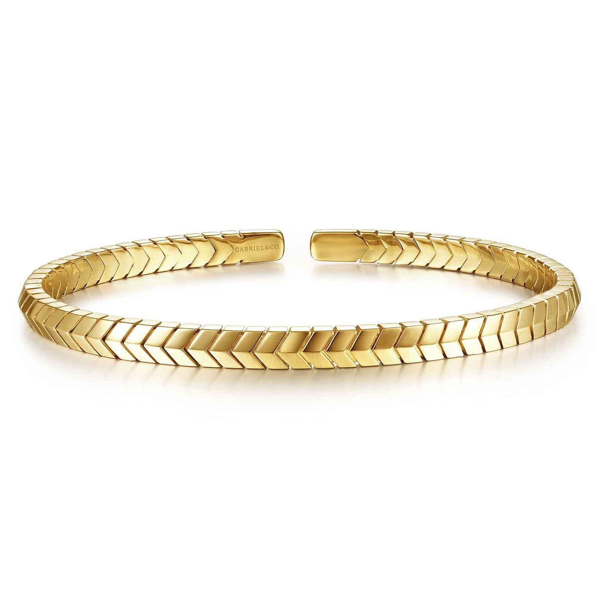 14K Yellow Gold Chevron Split Bangle — Gabriel & Co. BG4391-6Y4JJJ