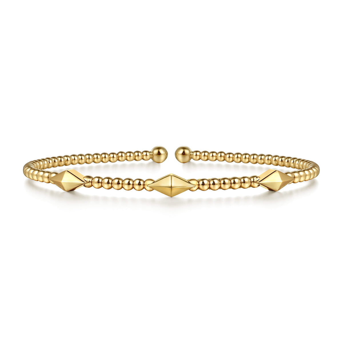 14K Yellow Gold Bujukan Pyramid Stations Bangle — Gabriel & Co. BG4421-6Y4JJJ