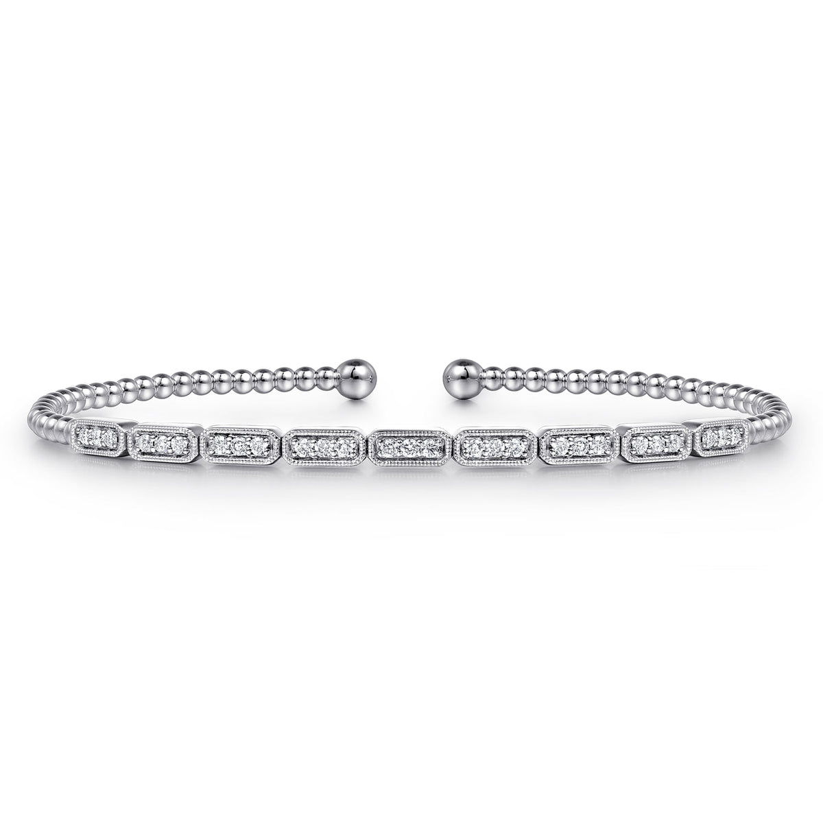 14K White Gold Diamond Bangle — Gabriel & Co. BG4443-6W45JJ