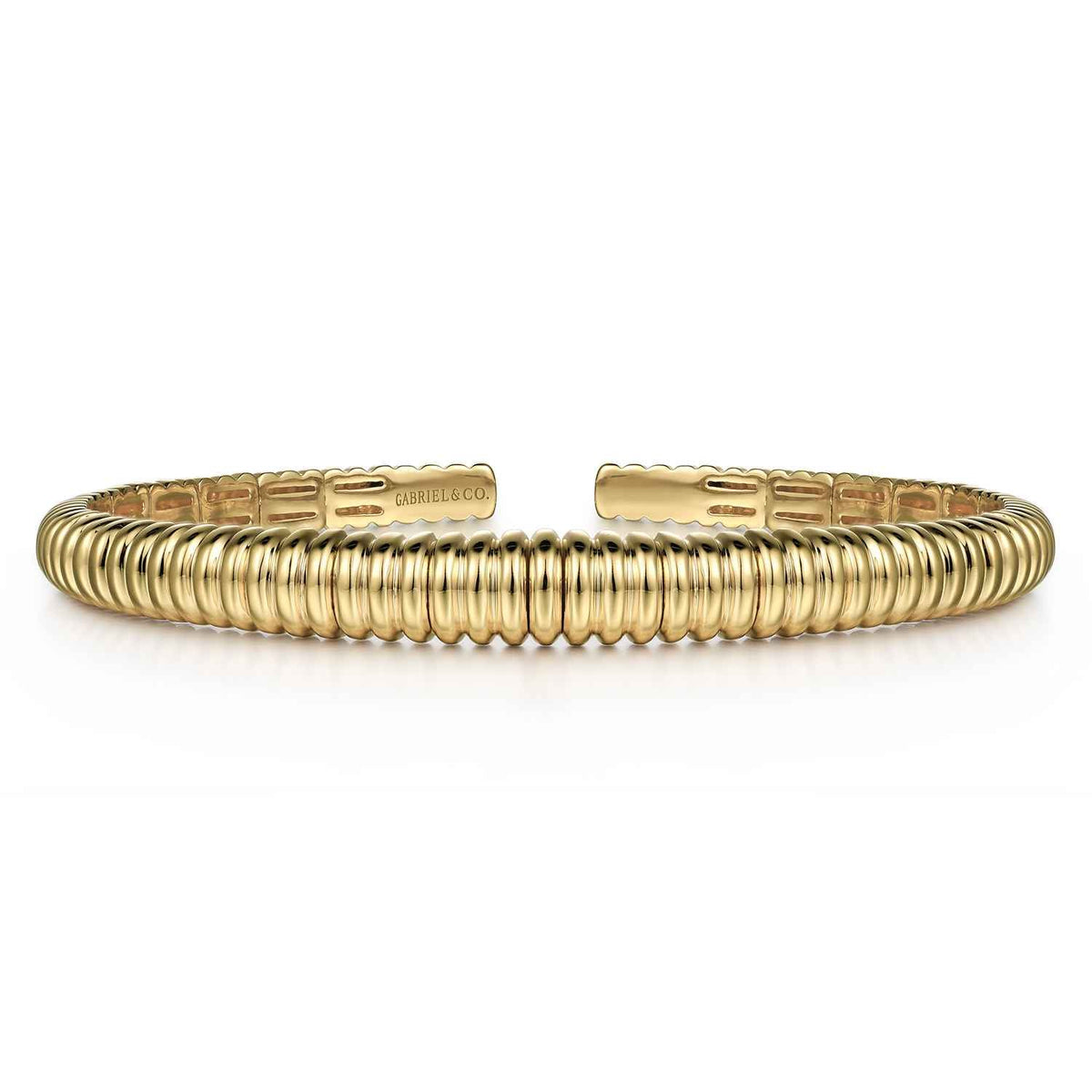 14K Yellow Gold Shrimp Open Bangle — Gabriel & Co. BG4604-6Y4JJJ