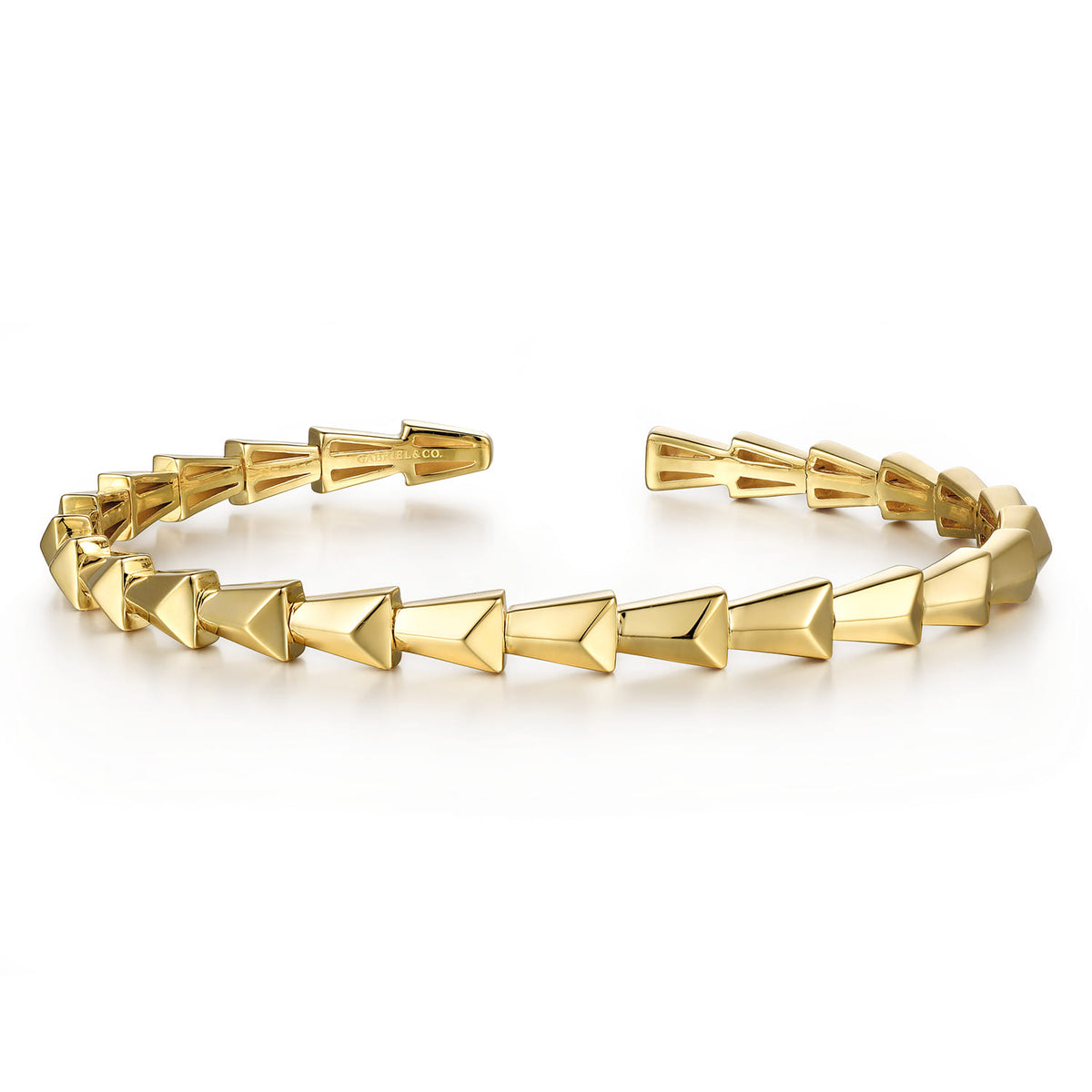 14K Yellow Gold Geometric Open Bangle — Gabriel & Co. BG4606-62Y4JJJ