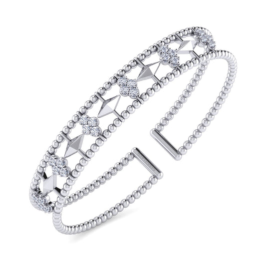 14K White Gold Diamond Bangle — Gabriel & Co. BG4615-62W45JJ
