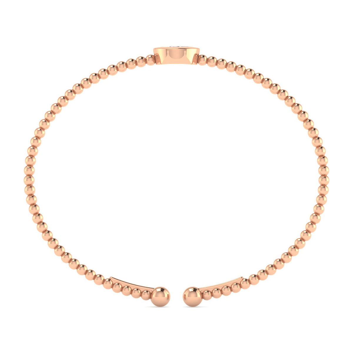 14K Rose Gold Round C Initial Diamond Bujukan Cuff Bracelet — Gabriel & Co. BG4787C-62K45JJ