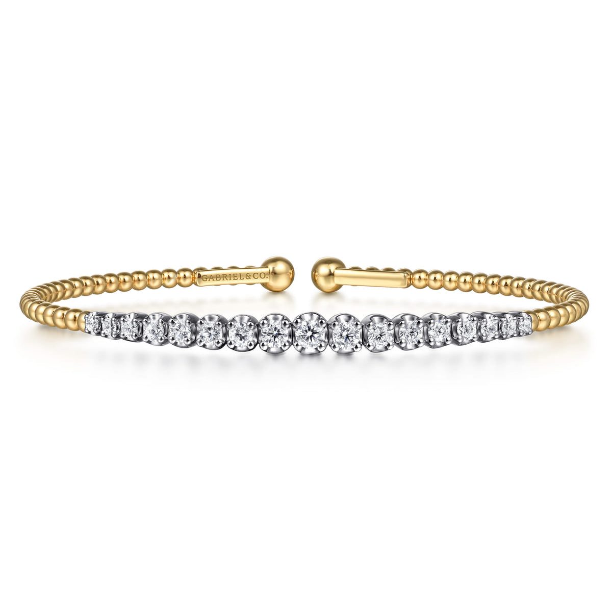14K White and Yellow Gold Diamond Bujukan Bangle — Gabriel & Co. BG4896-6M45JJ
