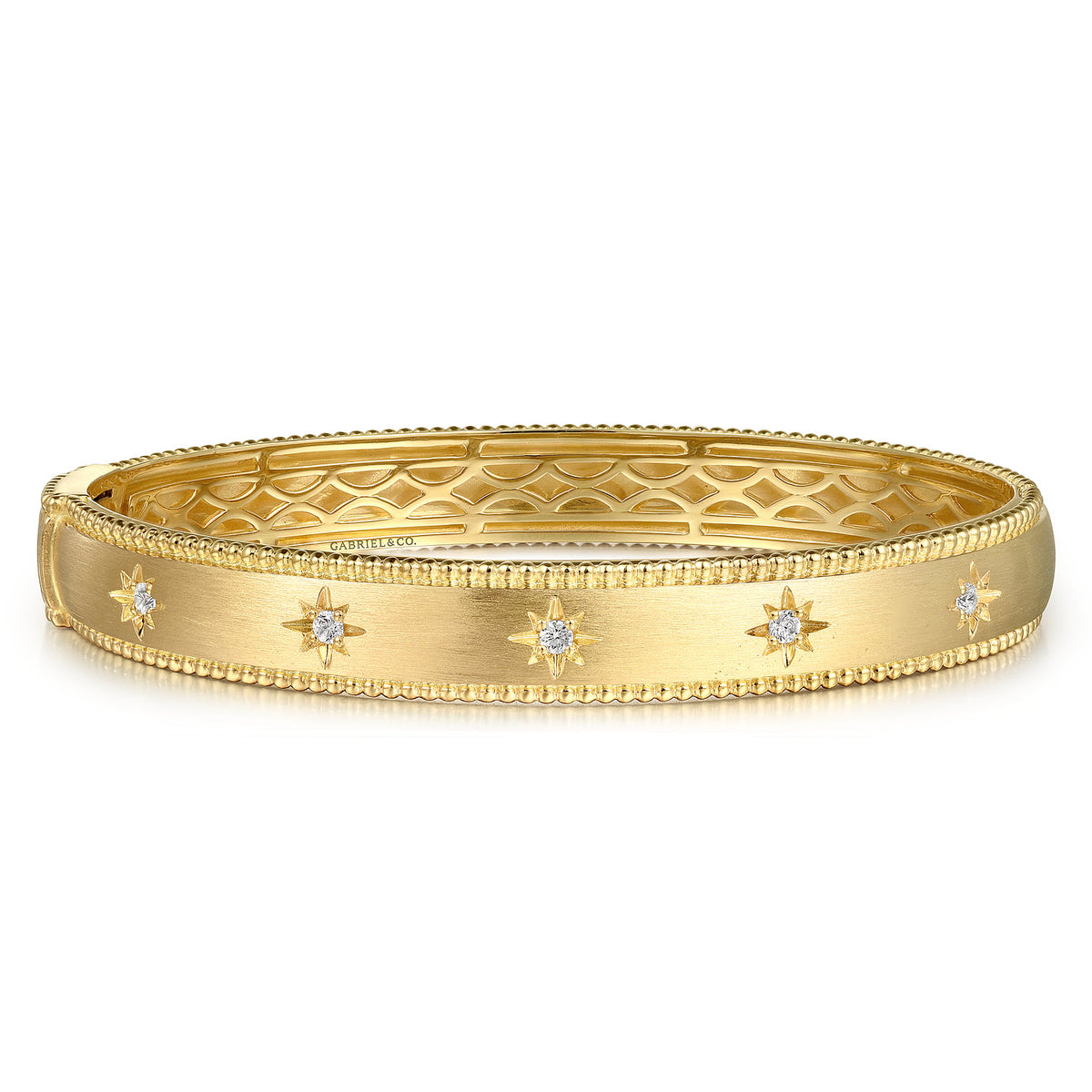 14K Yellow Gold Bujukan Diamond Bangle — Gabriel & Co. BG4935-62Y45JJ