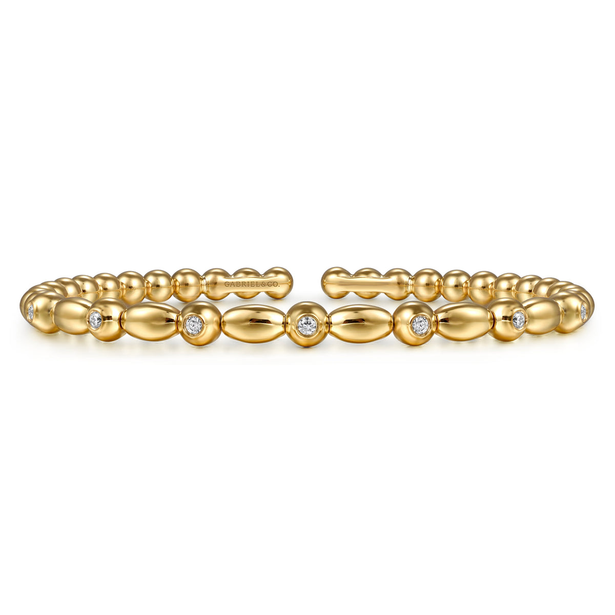 14K Yellow Gold Bujukan Diamond Split Bangle Bracelet — Gabriel & Co. BG5088-62Y45JJ