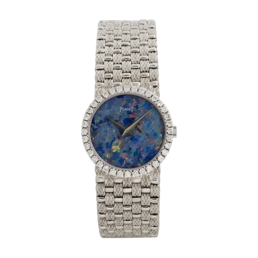 Piaget 9706D23 18k White Gold Opal Dial Diamond Ladies Watch