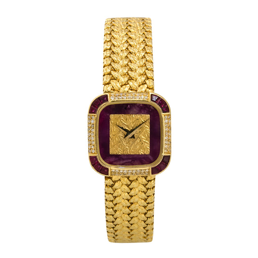 Piaget 4925D2 18k Yellow Gold Diamond & Ruby Ladies Watch