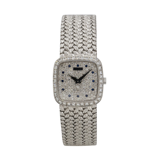 Piaget 9905D2 18k White Gold Diamond & Sapphire Ladies Watch
