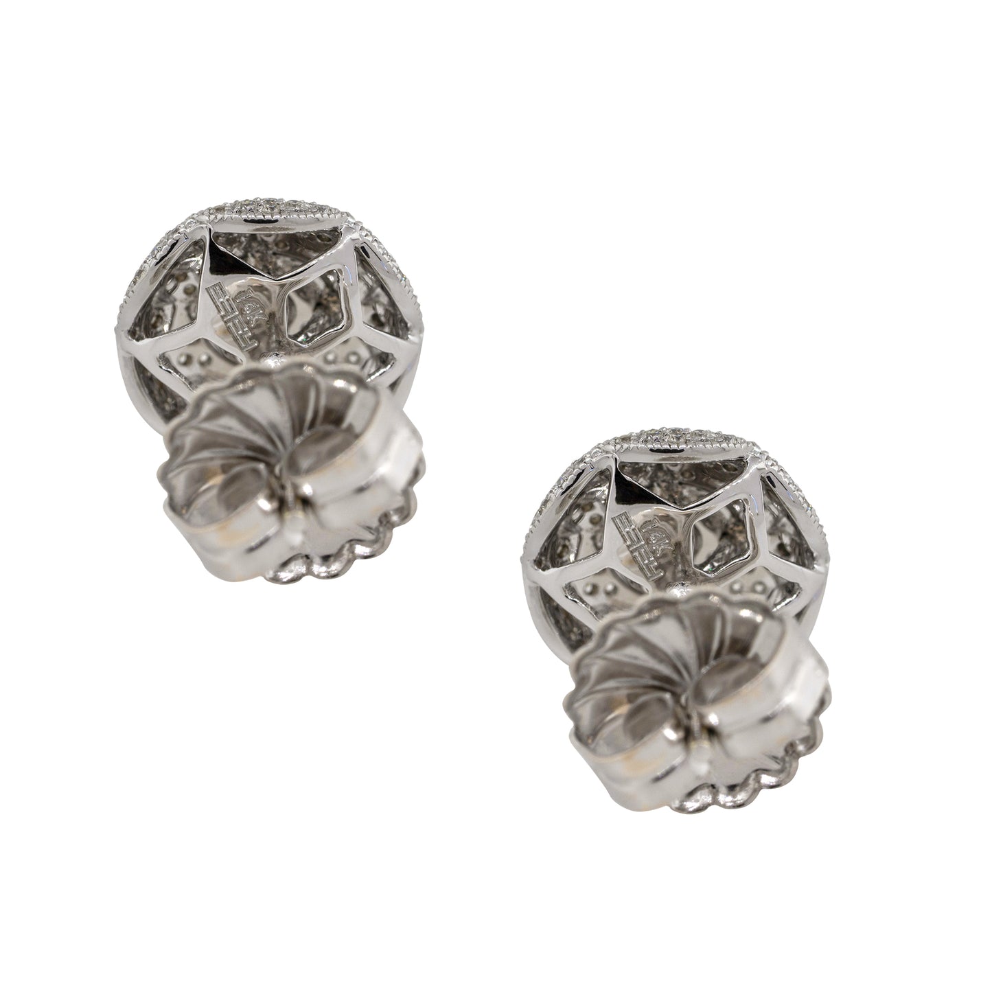 Effy 14k White Gold 0.50ctw Diamond Pave Button Earrings