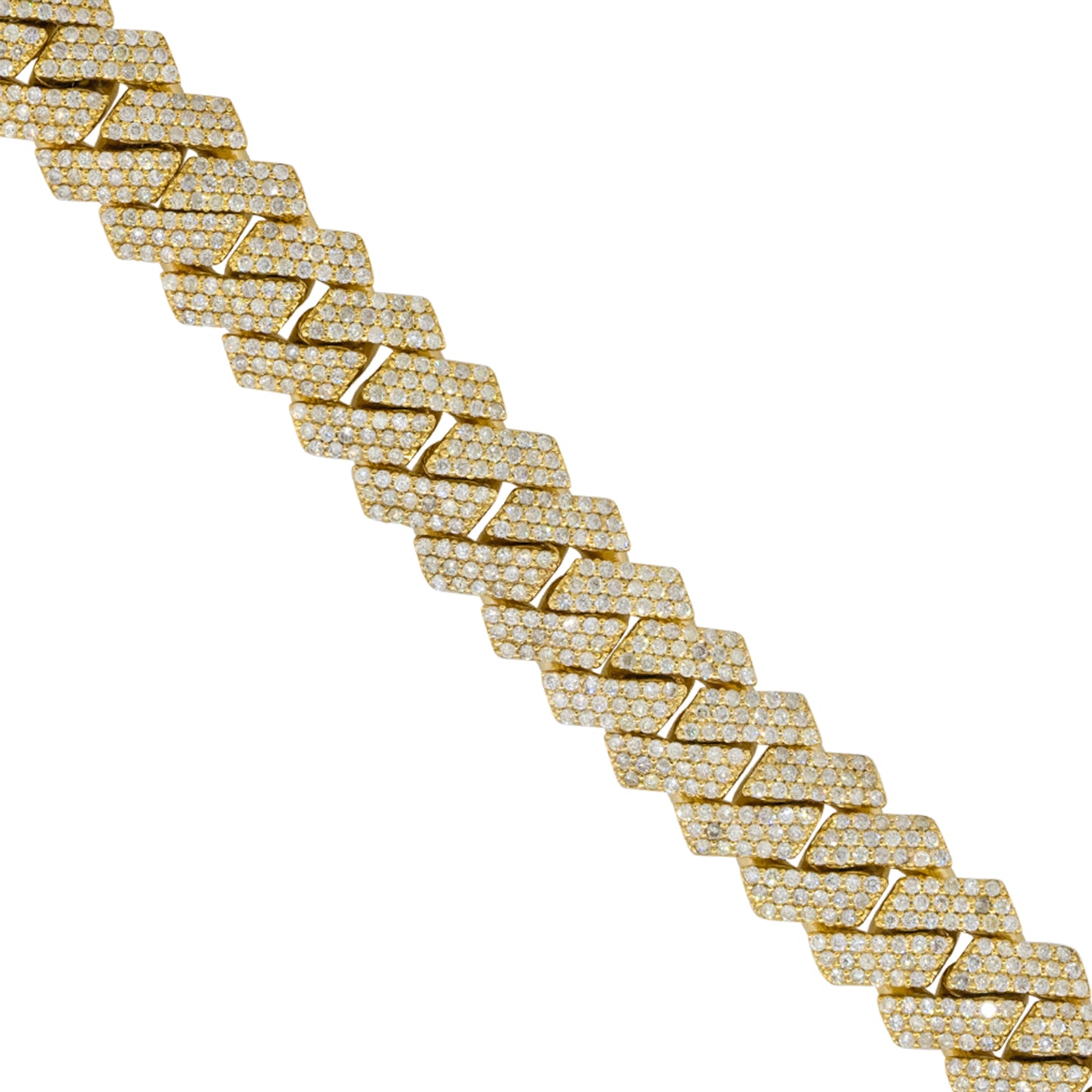 10k Yellow Gold 12.50ctw All Pave Diamond Cuban Link Bracelet