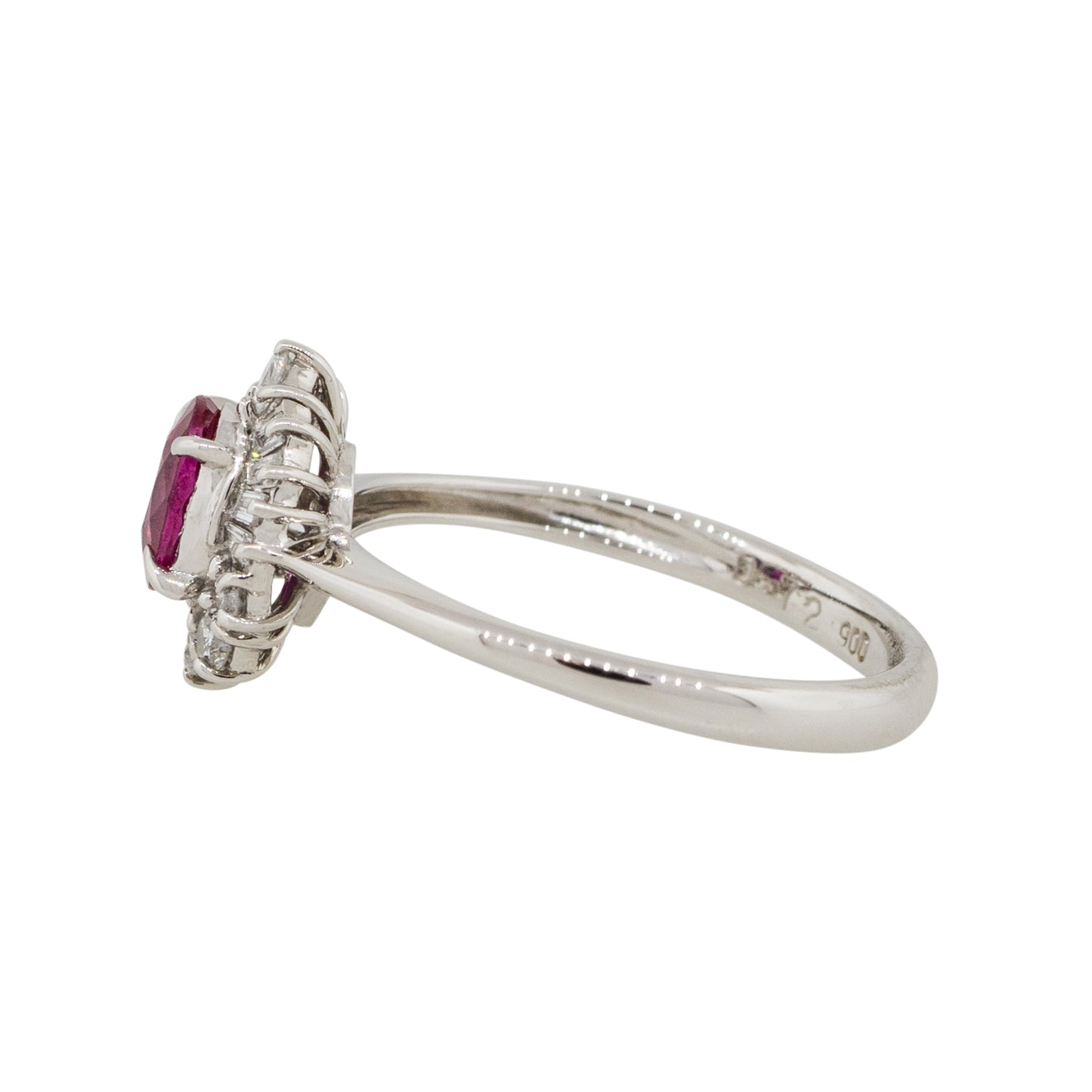 Platinum 0.72ct Oval Shape Center Diamond Cocktail Ring