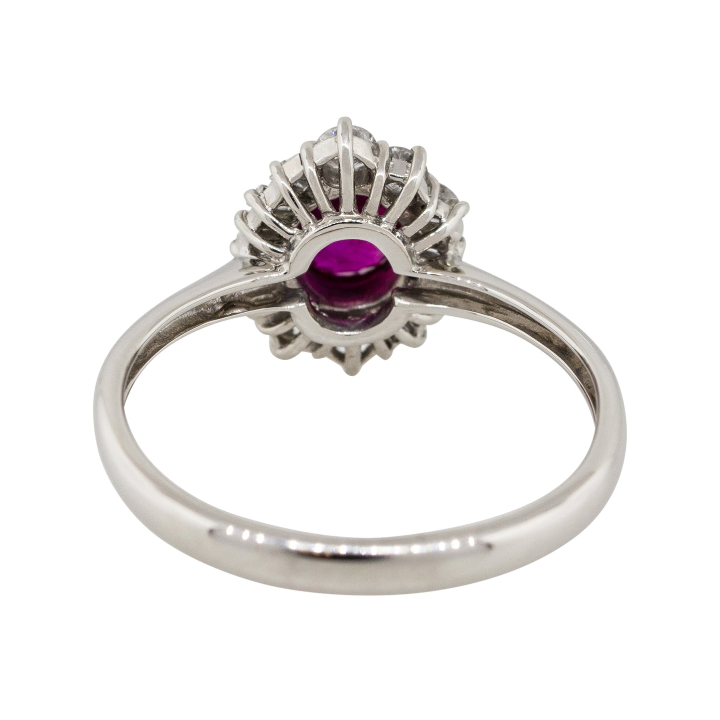 Platinum 0.72ct Oval Shape Center Diamond Cocktail Ring
