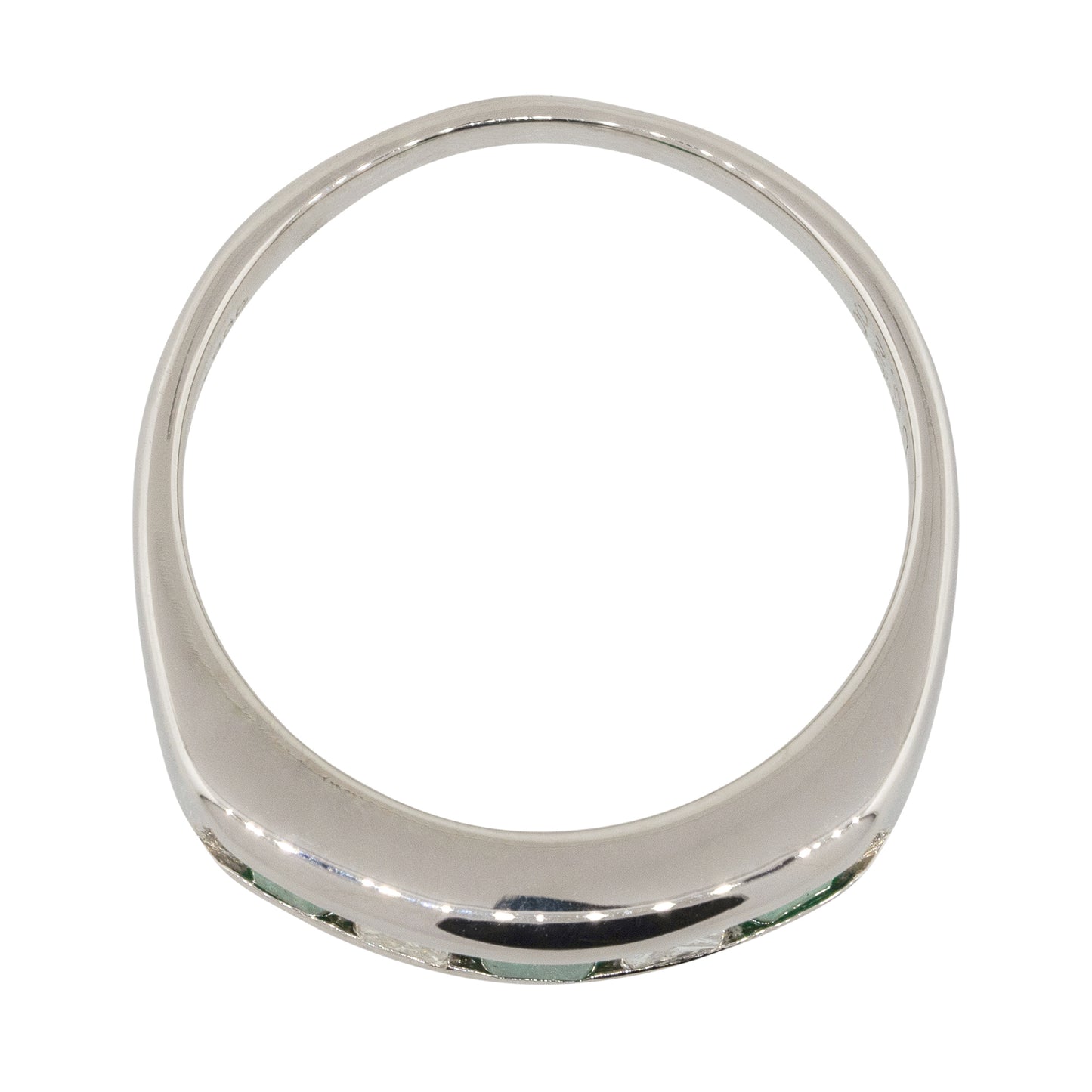 Platinum Alternating Diamond & Emerald Five Stone Band