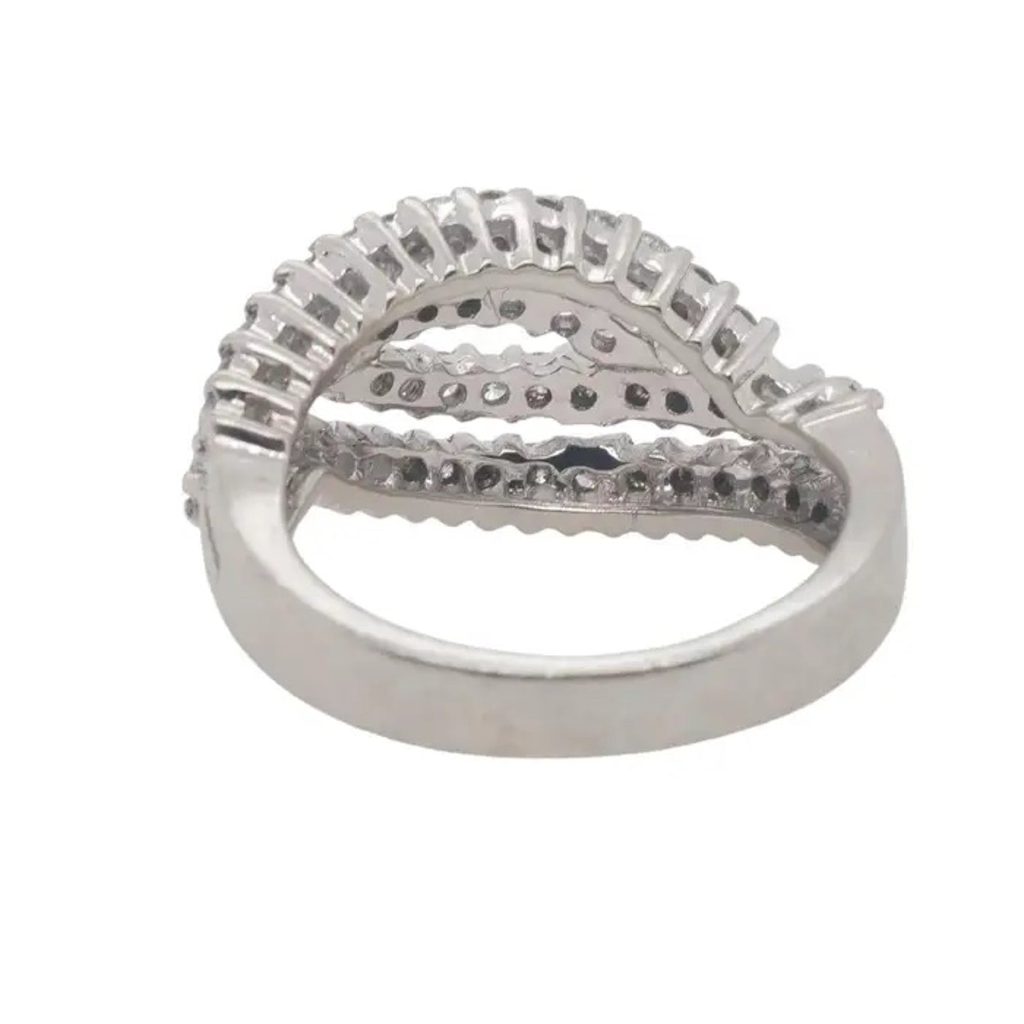 18k White Gold Natural Round Brilliant Diamond Fashion Ring