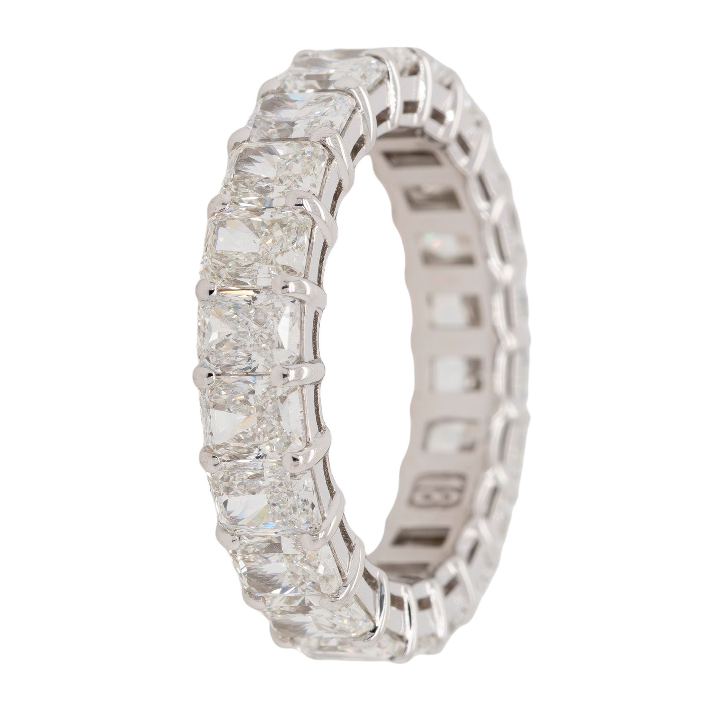 18k White Gold 5.38ctw Radiant-Cut Diamond Eternity Band