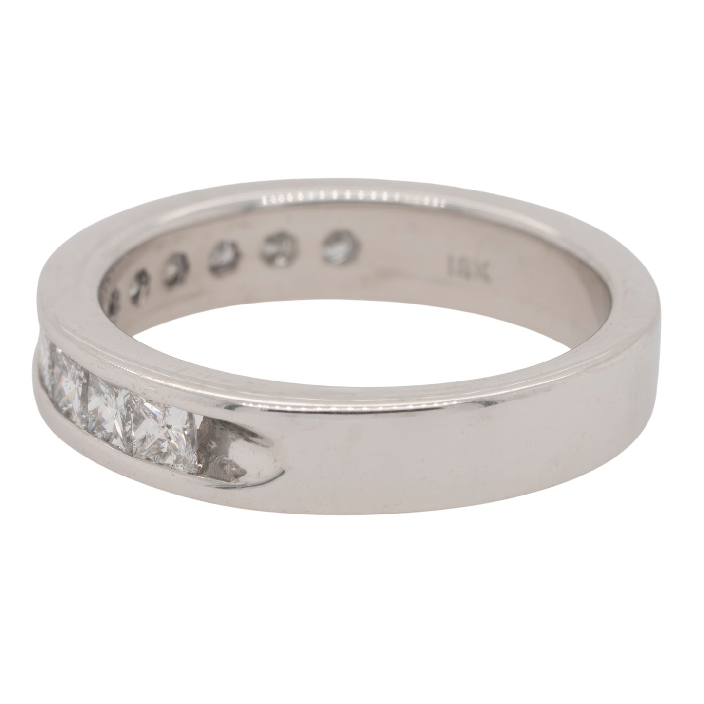 14k White Gold 1.20ctw Princess Cut Diamond Halfway Ring