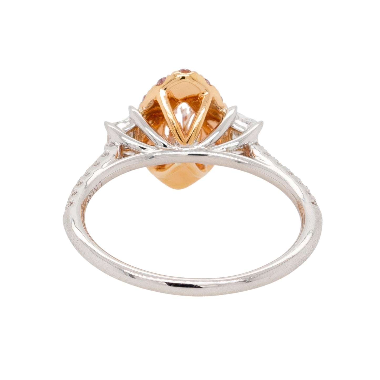 Uneek 18k White and Rose Gold Engagement Ring